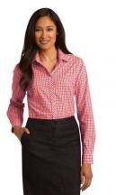 Port Authority® Ladies 3.2-ounce, 60/40 cotton/poly Long Sleeve Gingham Easy Care Dress Shirt